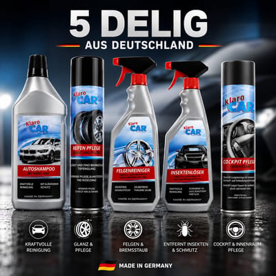 Klaro - Autoreinigingsset - 5 Delig - Car Cleaning Set Pro - Auto Schoonmaak Set - Pro - Auto poets set - Vaderdag Cadeau - Auto wax - Nano plast car polish