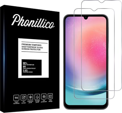 Screenprotector voor Samsung Galaxy A24 4G - 2 stuks Beschermglas van glas Transparante glazen schermbeschermfolie
