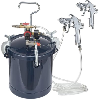 Réservoir Pression pour Peinture par Aérosol, Réservoir Pression Air pour Peinture 10L/2.5gal, Deux Buses 1.5mm+4mm Deux Pistolets à Peinture par Aérosol pour l'Industrie Décoration Intérieure Architecture