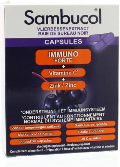 Sambucol - Immuno Forte Capsules - 3 x 30 capsules - Voordeelverpakking