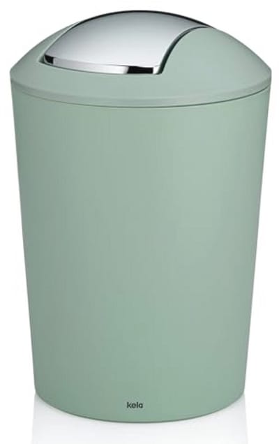 Vuilnisemmer 5L met Klapdeksel voor Badkamer of Keuken - Jadegroen, Kunststof