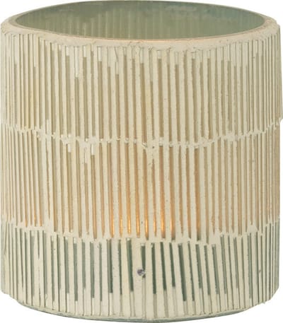 J-Line theelichthouder Mozaiek - glas - grijs - small - 2 stuks