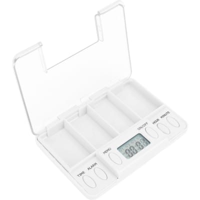 Draagbare Slimme Medicatie Herinneringsdoos Elektronische Medicijndispenser Digitale Medicijnopbergkoffer met Meerdere wit