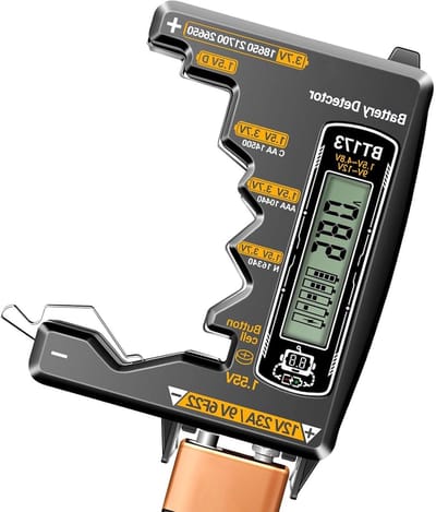Accutester LCD - Batterijmeter - Apparaten Controleren - Breed Testbereik - Compact Formaat - Zwart