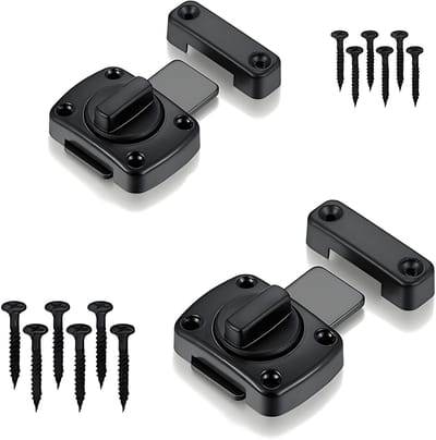Dailygoods- Deurvergrendeling Diefstalbeveiliging - Deurslot Binnendeur - Deurgrendel - Draaigreep - 2 Stuks - Hoogwaardige Zinklegering