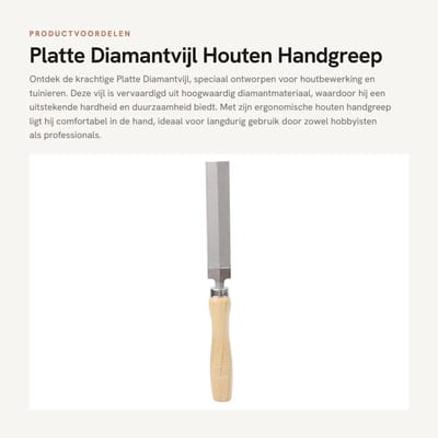 Dailygoods- Diamantvijl Hoge Hardheid - Houten Handgreep - 3/4/5 Inch - Tuin/Gereedschap - Geschikt voor Glas/Keramiek - Langdurig Gebruik - Vijl