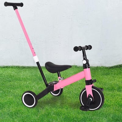 Babydriewieler - Loopfiets Kinderfiets - Leren Fietsen - 3-in-1 Ontwerp - 1 tot 5 jaar - Roze