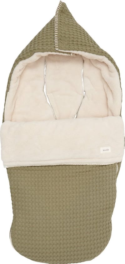 Koeka buggy voetenzak wafel/teddy Oslo moss One Size