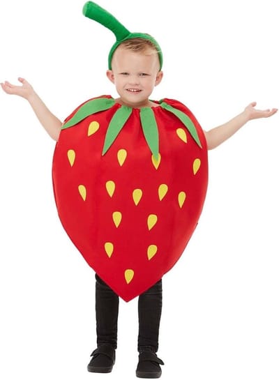 FUNIDELIA Aardbei kostuum voor meisjes en jongens - Maat: 104 - 113 cm