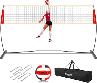 Verstelbaar Draagbaar Volleybalnet voor Binnen en Buiten - Complete Set