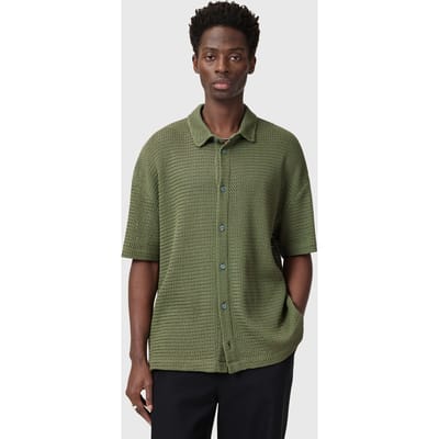AllSaints Munroe Ss Shirt Eden Green Taglia: XS | Camicie Casual Outlet | Uomo | Verde