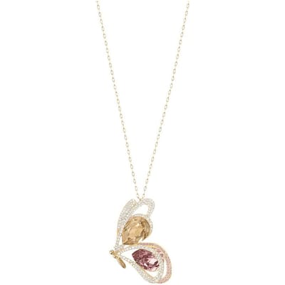 Swarovski Série Chelly Effet Papillon Romantique Poétique 3D Ultra Lourd Artisanat Papillon Volant Pendentif Collier Femmes collier Or 5136436 Box (Random Color) white