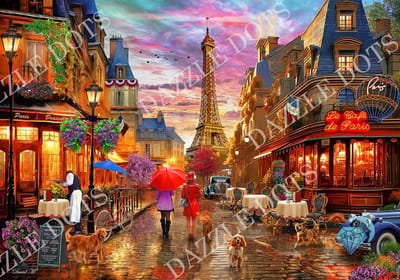 Diamond Painting - 7004 After the Rain, Paris - Parijs, na de regen - Letistitch (100 x 70) vierkante steentjes