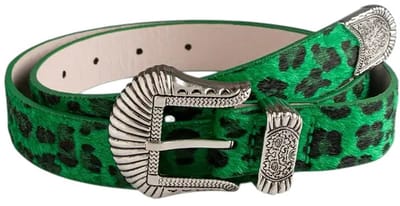 Western Riem - Luipaard Groen | Riemlengte 70-90 cm | Furry Imitatieleer | Fashion Favorite