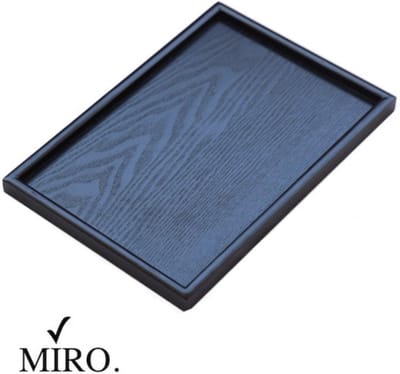 MIRO® Houten Dienblad Rechthoek - Dienblad 27 x 36 cm - Serveerblad - Decoratief Sierblad - Zwart