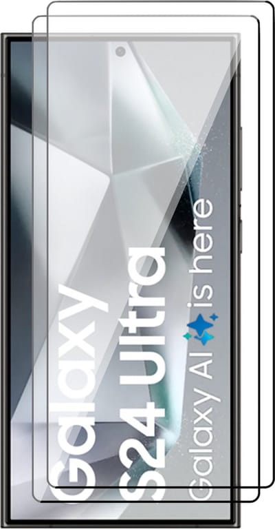 Screenprotector geschikt voor Samsung Galaxy S24 Ultra - 2x Volledig Dekkend Glas Screen Protector