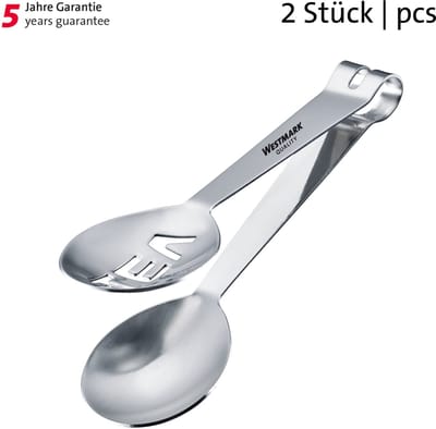Westmark 2 theezakjestangen/persen/mini-knijpers, Teatime, lengte 12 cm, roestvrij staal, 158422E3