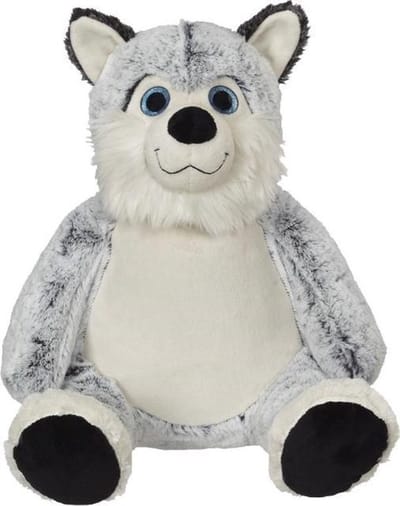 Embroider Buddy - Knuffel - Husky - Horatio de husky - Kan geborduurd worden met een naam of tekst