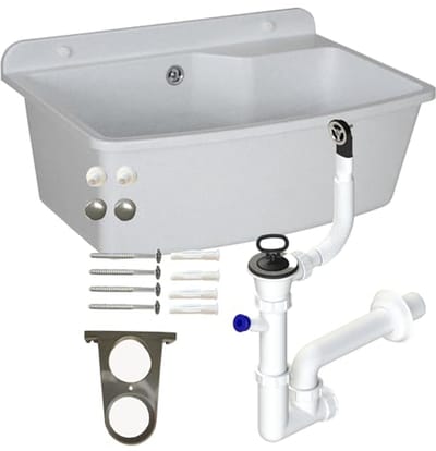 Hangende Wasbak met Sifon - 61 cm Keuken en Badkamer Installatie