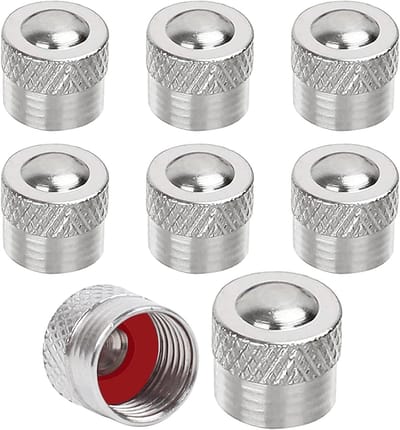 Solidchoice - Set van 8 Metalen Ventieldoppen met Rubberring