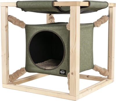 Quapas! Kattenbed met hangmat Catcube L 62.5x62.5x62.5 cm groen