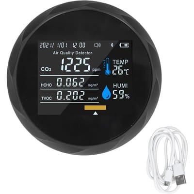 Luchtkwaliteitsmonitor Real-time Intelligente Kleurenscherm Weergave USB-opladen Draagbaar Digitaal Lucht