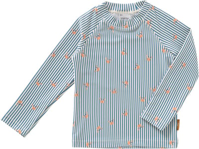Fresk Zwemshirt 62 - Sneldrogende Zwemkleding voor Kinderen - UPF 50 - Zwemshirt voor Jongens - Zwempak met Lange Mouwen - Blauw - Stripes & Crabs