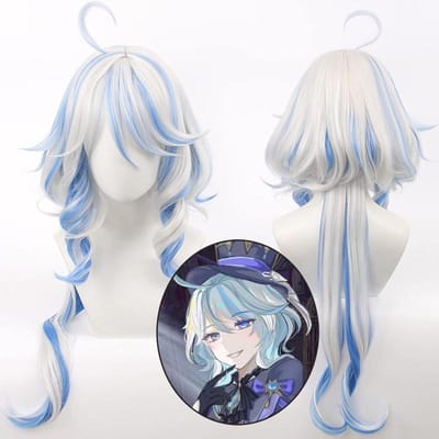 Furina Cosplay Kostuum Pruik Haar Impact Fontaine Focalors met Hoed Zwarte Pakken Hoge Hak Cosplay Schoenen voor Dames Outfits XS（old）