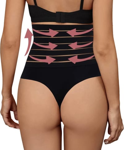 Wow Peach String Shaper Zwart Maat XL | New Thong Shaper | Corrigerend string | Onzichtbare string | String met hoge taille | Shape wear | High waist string |Dames | Correctie ondergoed|Naadloos string | seamless thong | Afslank