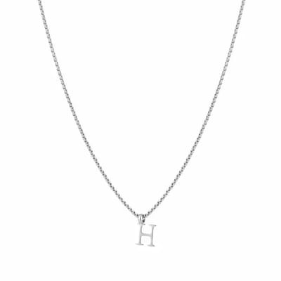 Bijoutheek Collier Letter H Zilver