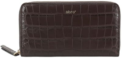 abro Leren portemonnee Leather Cocco Mondial Wallet Dark Brown donkerbruin