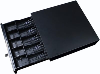 Geldkist - Kassa Lade - Kleine Bedrijven - Verstelbaar Muntvak - 40.5x42x10cm - Zwart