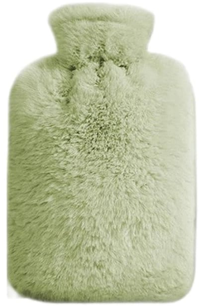 Draagbare kruik - 500 ml warm kompreszak - Met water gevulde kruik - Warme kruik voor het verwarmen van de taille en rug van het bed - Met fleece hoes -Verbrede waterinlaat - Geschikt voor het verwarmen van handen, rug, nek en benen - Groen