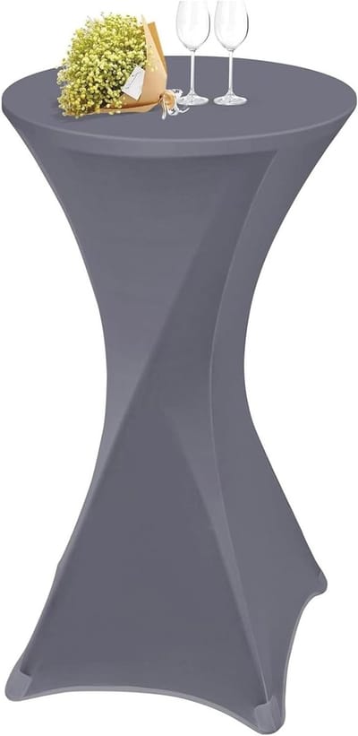Statafelhoes Spandex - Bistrotafelkleed Cocktailtafelhoes - Feestelijke Decoratie - Kreukvrij en Wasbaar - Ø 60-80 cm - Grijs