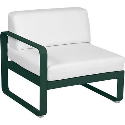 Fermob BELLEVIE Fauteuil Module links - 02 cedergroen - 81 witgrijs