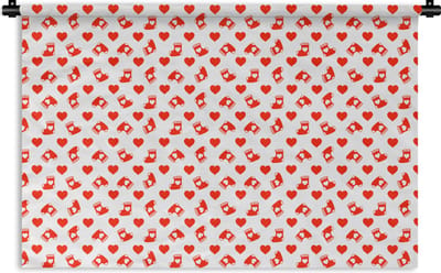 Wandkleed - Wanddoek - Kerst - Patronen - Valentijnsdag - 180x120 cm - Wandtapijt