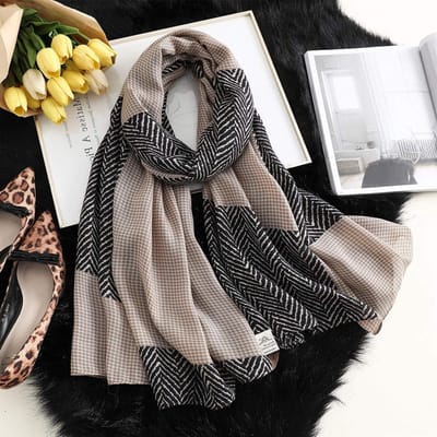 Katoenen Sjaal - Dames Omslagdoek - Stijlvol Accessoire - Comfortabel Materiaal - 180x90cm - A