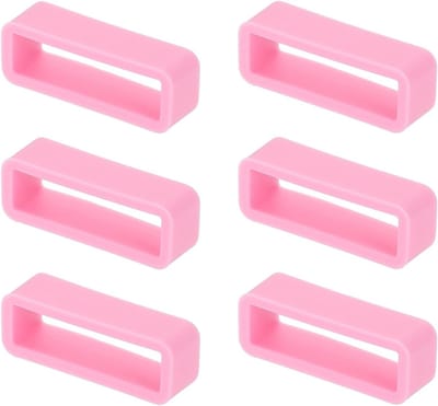 Horlogebandklemmen 22 mm, 6 stuks siliconen reserveklemmen voor horlogeband, riemstopper en accessoires donkerroze