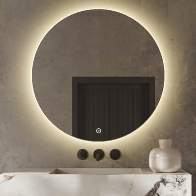 Badkamerspiegel met Verlichting - Dimbaar - Anti Condens Verwarming - 3 Standen - Badkamerspiegel Rond 60 cm