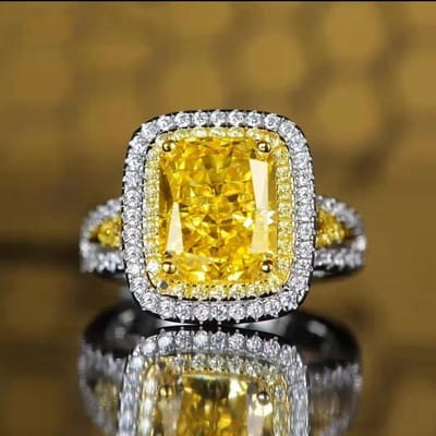 100% S925 Zilver Sterling Natuurlijke Topaas Sieraden Ring Voor Vrouwen Zilver 925 Sieraden Anillos De Trouwringen Oorsprong Topaas Edelsteen Resizable yellow