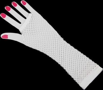 Lange net handschoen wit