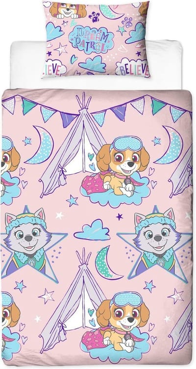 Paw Patrol dekbedovertrek - eenpersoons - PAW dekbed - roze