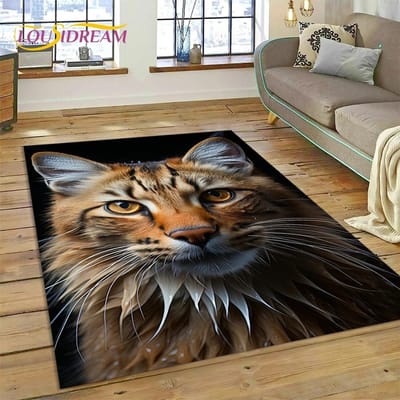 3D Perzische Kat, Schattige Lapjeskat, Ragdoll Cartoon Vloerkleed Tapijt voor Woonkamer Slaapkamer Huisdecoratie, Antislip voor Bank Deurmat Cadeau Kind 40x60cm( 15x23in )