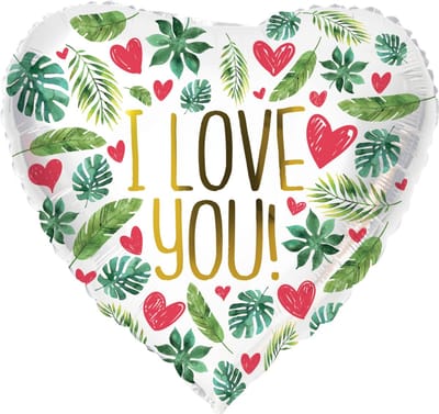 Folat - Folieballon Hartvormig I Love You - 45 cm - Valentijnsdag versiering - Valentijnsdag cadeau - valentijnsdag