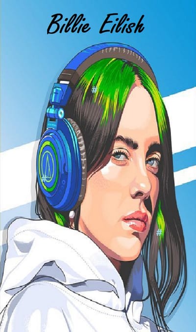 Billie Eilish Metalen Wandbord, Maat: 20x30 cm - MUURPLAAT - VINTAGE - RETRO - HORECA- BORD-WANDDECORATIE -TEKSTBORD - DECORATIEBORD - RECLAMEPLAAT - WANDPLAAT - NOSTALGIE -CAFE- BAR -MANCAVE- KROEG- MAN CAVE