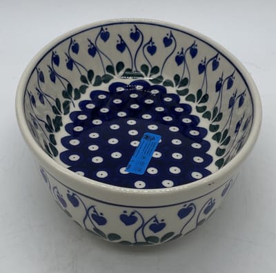 Bunzlau keramiek ovalen ovenschaal blauw hartje