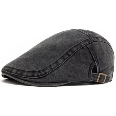 Nieuwe Vintage Katoenen Baret Mannen Vrouwen Mode Platte Vizier Cap Casual Herfst Baretten Retro Krantenjongenshoed Zomer Unisex Verstelbaar One Size zwart