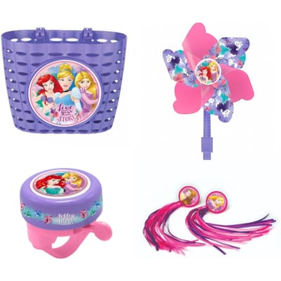 Princess fietsset; mand, bel, franjes en molen