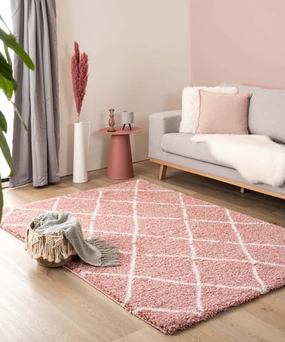 Berber vloerkleed - Artisan roze/wit 60x110