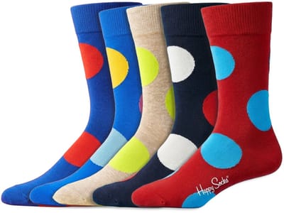 5 Paar | Happy Socks | Thema Jumbo Dot | Dames & Heren | Diverse kleuren | Maat: 41-46